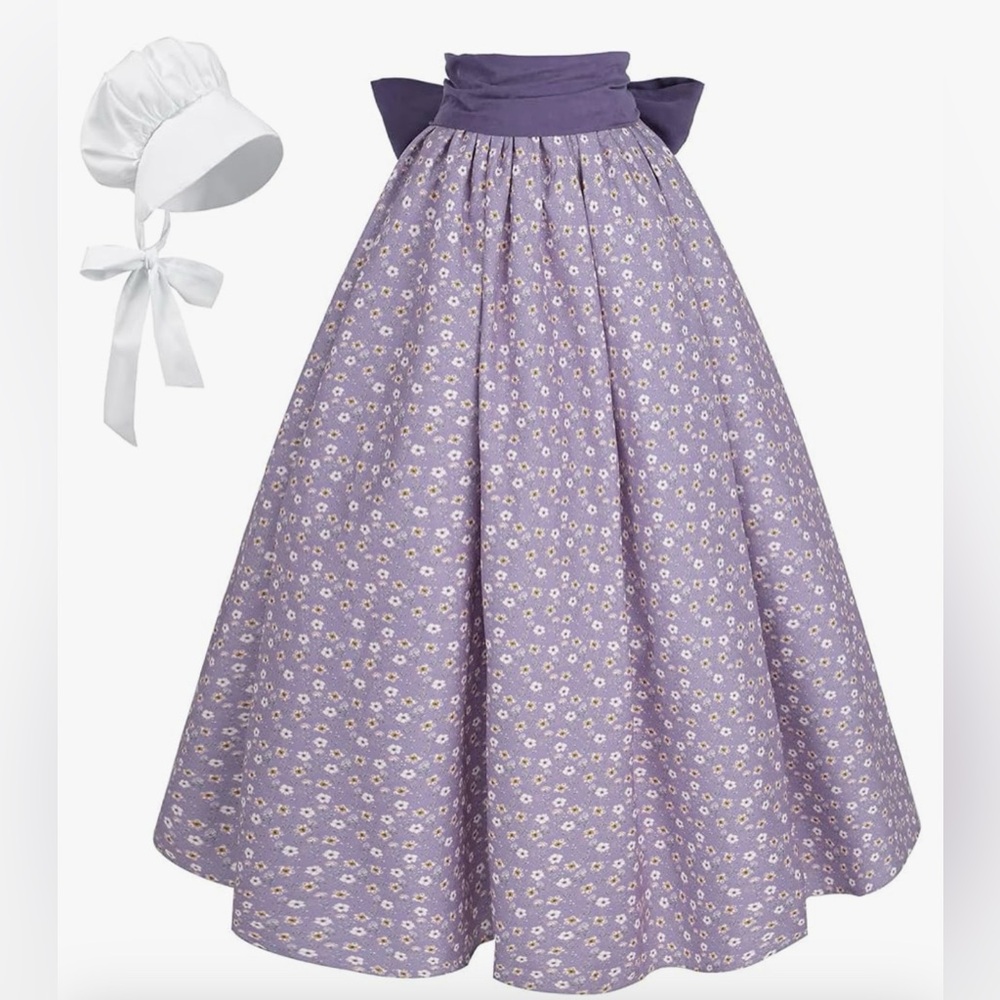 Pioneer Skirts, Blouse, lunch basket, and bonnets.
